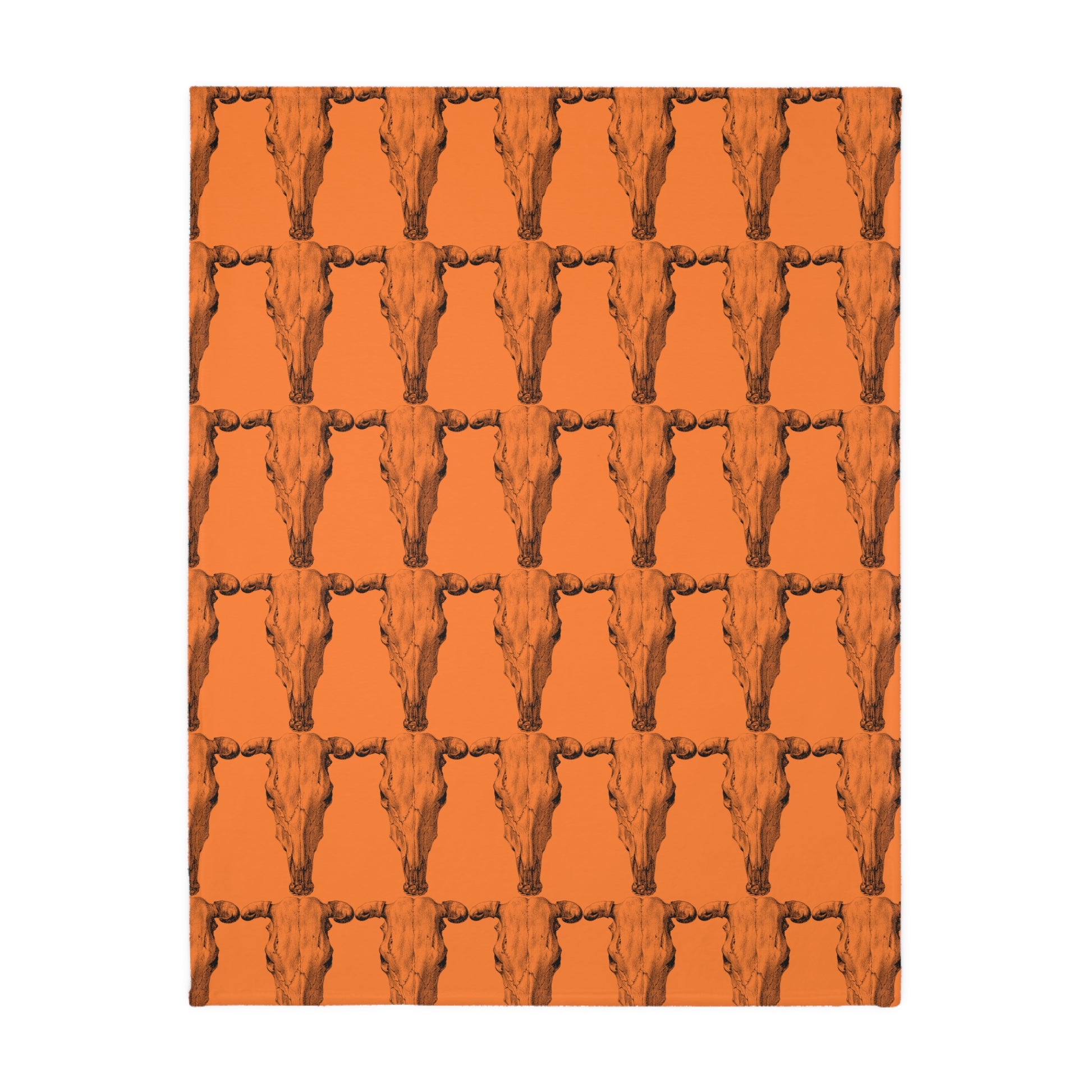 Cow Skull   Velveteen Minky Blanket (Two-sided print) (8543815172415)