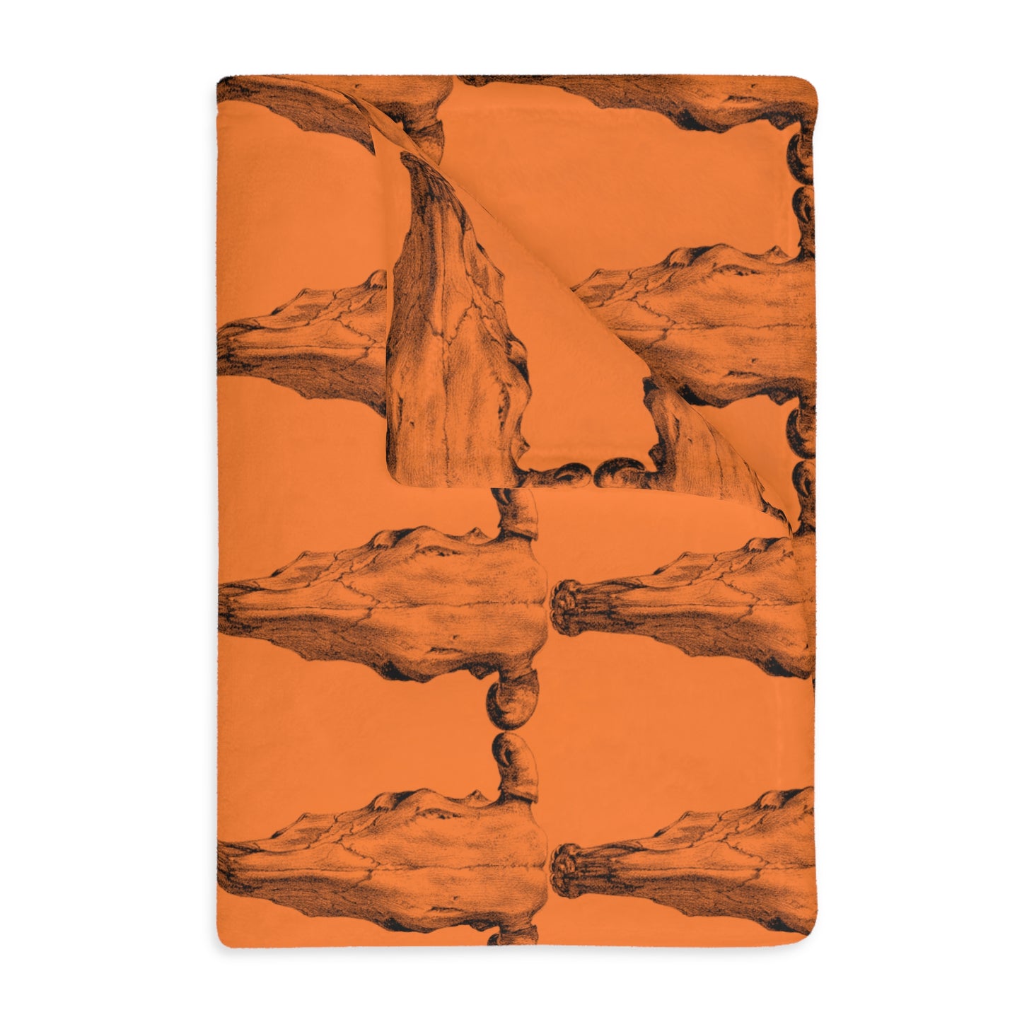 Cow Skull   Velveteen Minky Blanket (Two-sided print) (8543815172415)