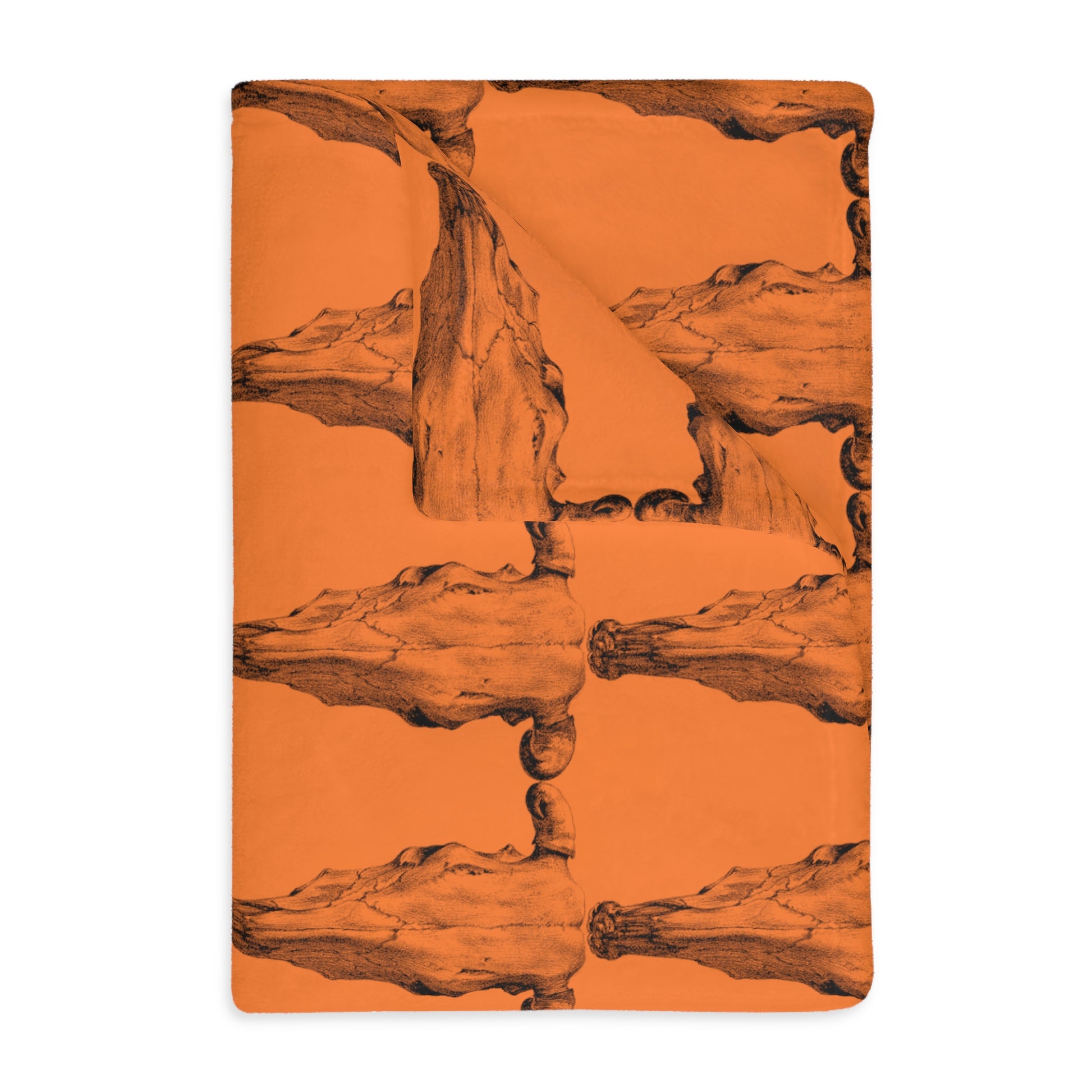 Cow Skull   Velveteen Minky Blanket (Two-sided print) (8543815172415)