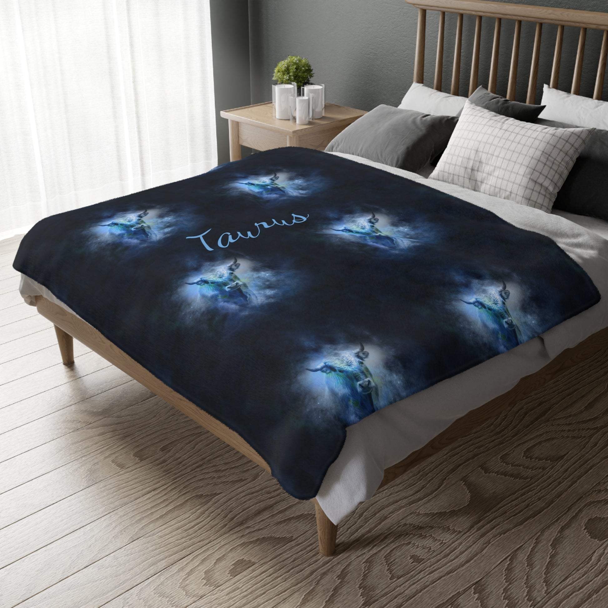 Taurus                 Velveteen Minky Blanket (Two-sided print) (8543813927231)