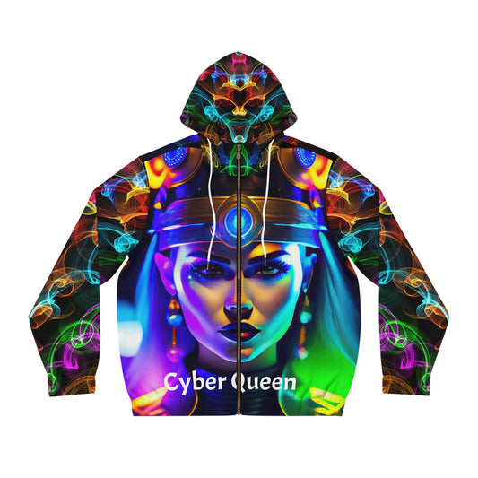 Cyber Queen    Men's Full-Zip Hoodie (AOP) (8507896987967)