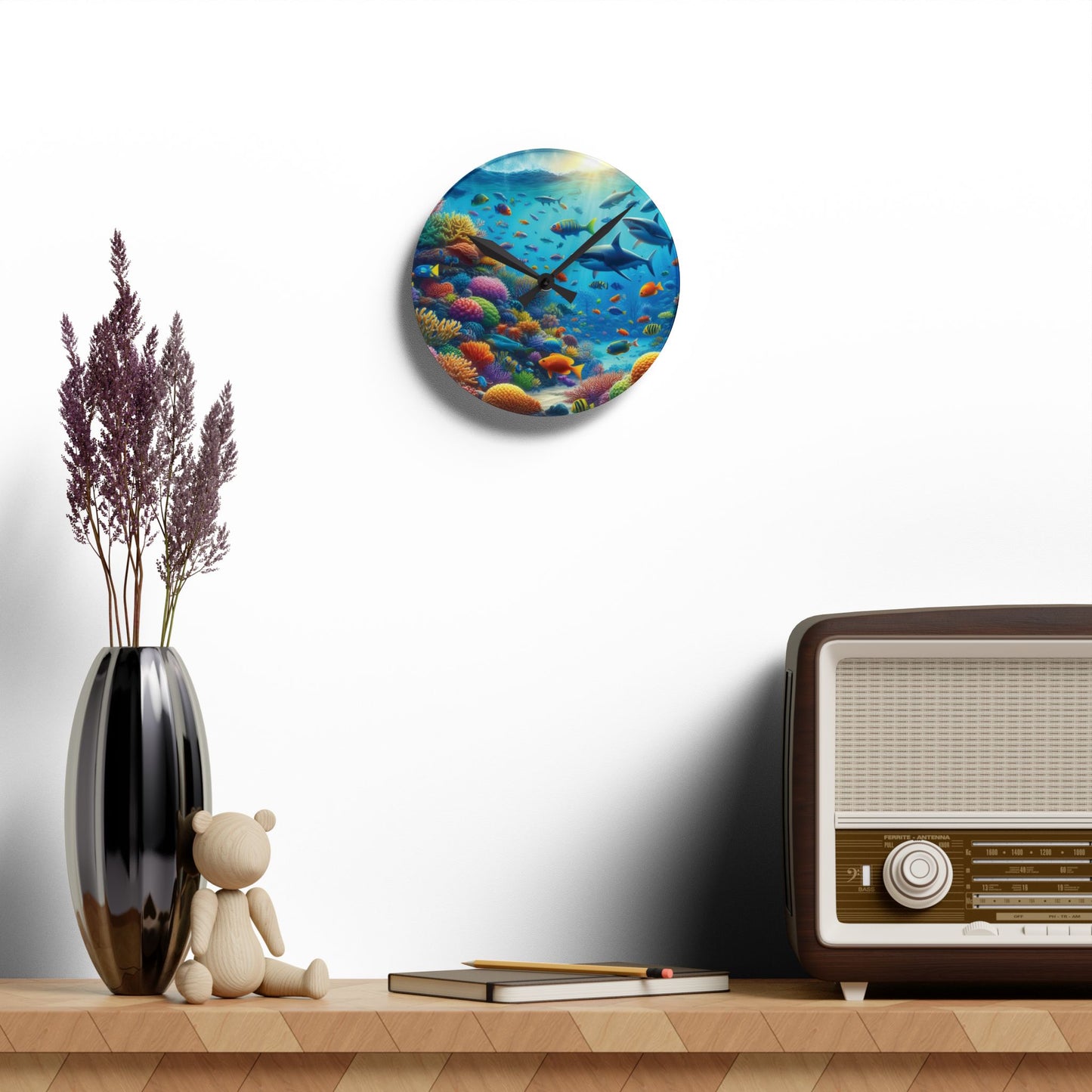 Ocean Acrylic Clock (9726630035775)