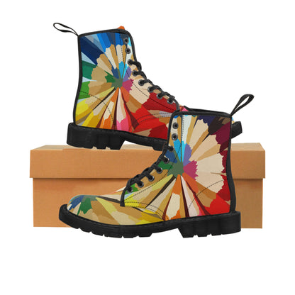 Colored pencils    Women's Canvas Boots (8539941175615)