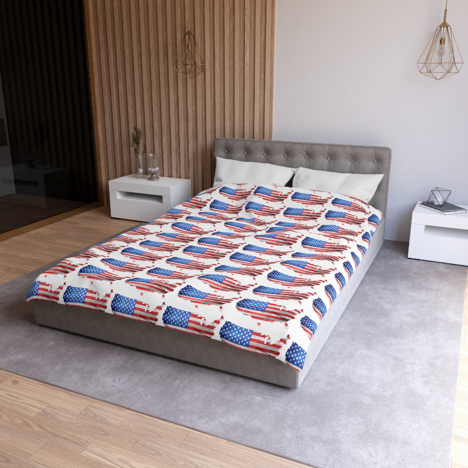 America in flag     Microfiber Duvet Cover (8542018994495)