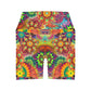 Color burst    High Waisted Yoga Shorts (8543829721407)