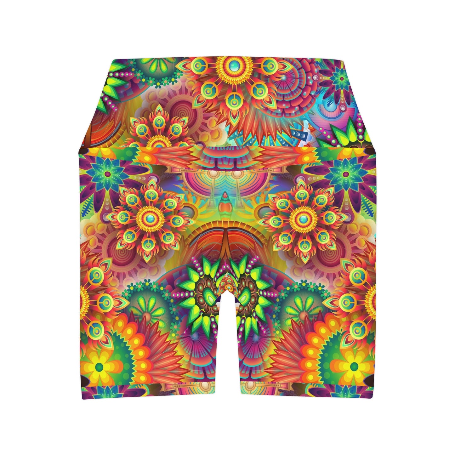 Color burst    High Waisted Yoga Shorts (8543829721407)
