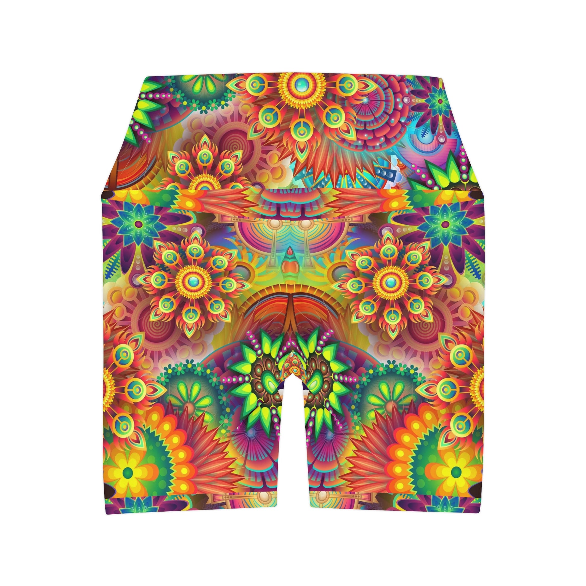 Color burst    High Waisted Yoga Shorts (8543829721407)