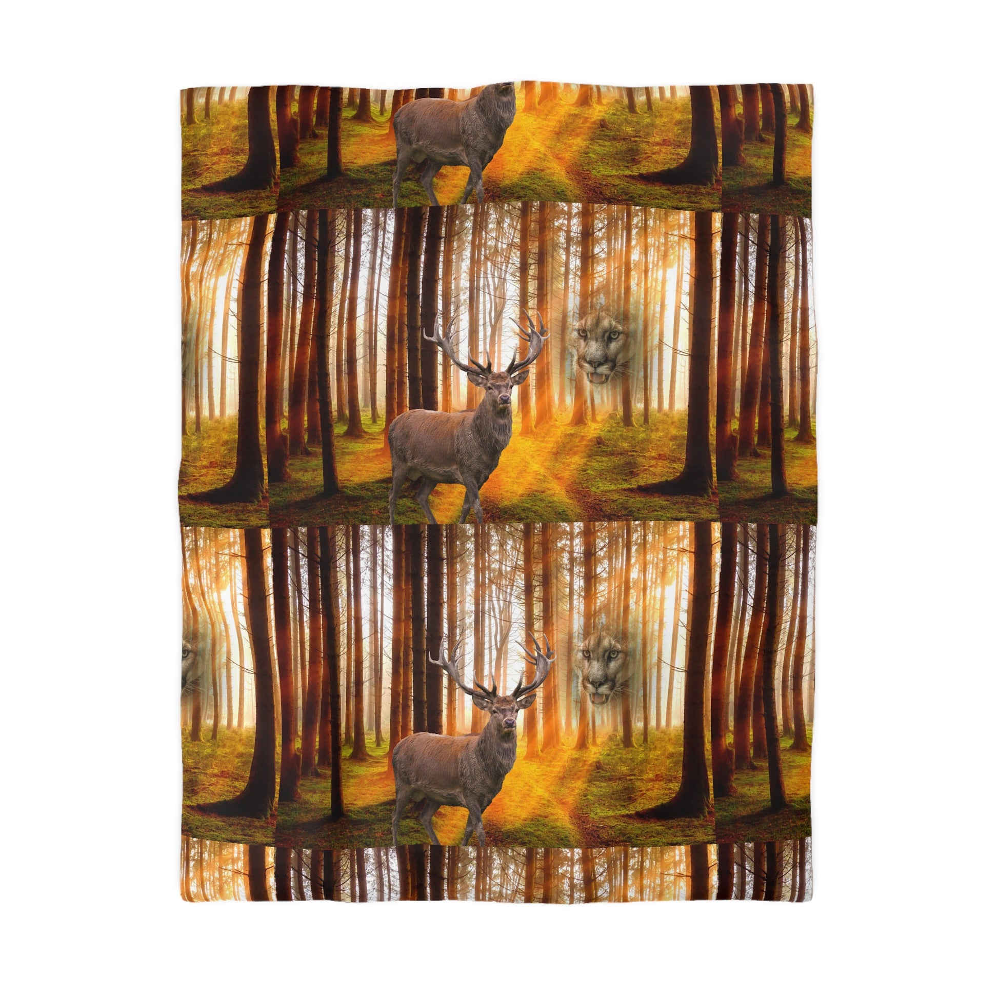 Elk and Couger     Microfiber Duvet Cover (8543726371135)