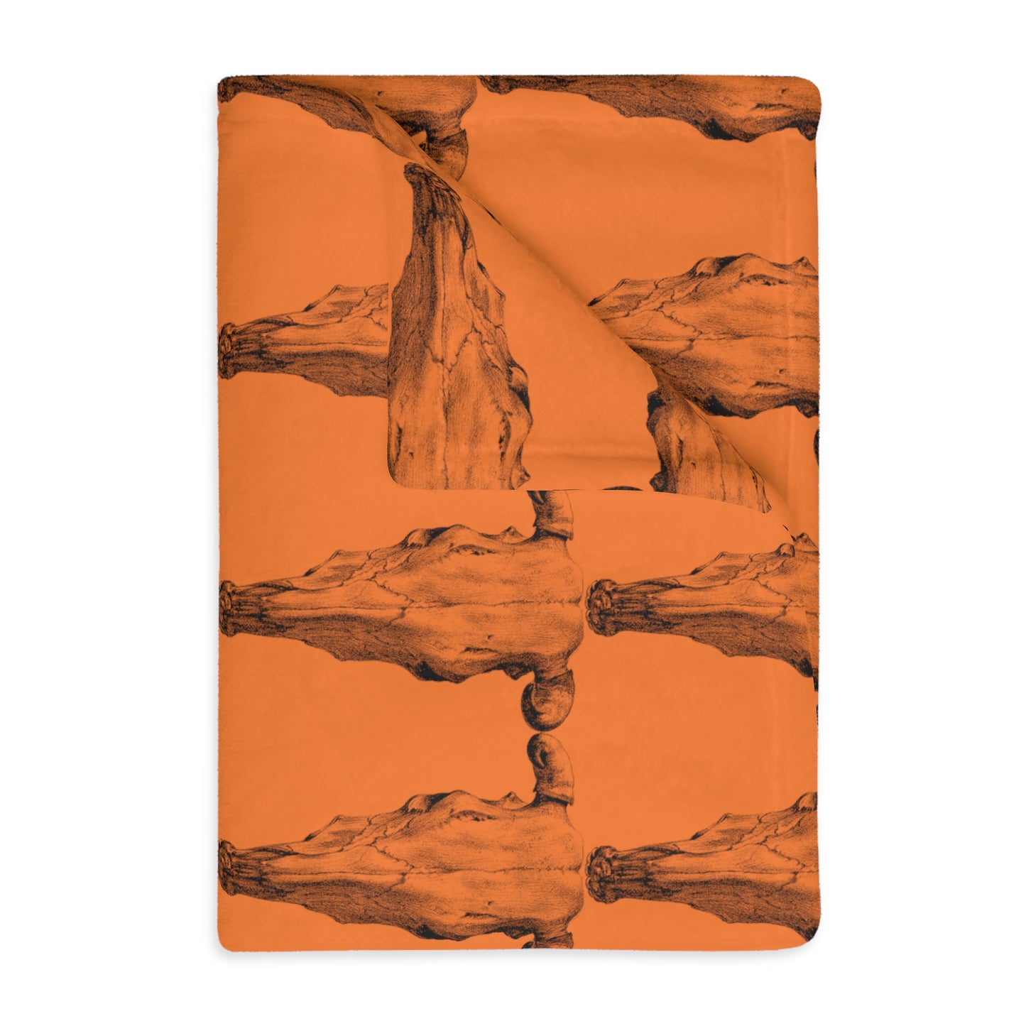 Cow Skull   Velveteen Minky Blanket (Two-sided print) (8543815172415)