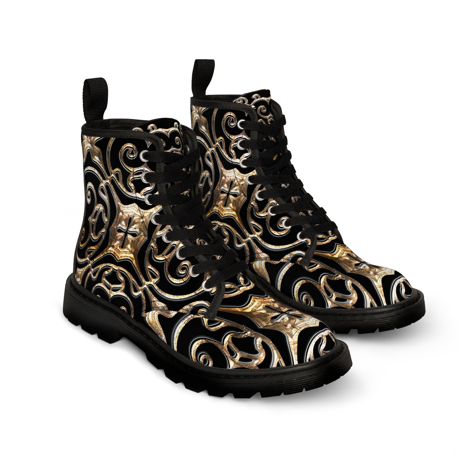 Golden Brooch  Women's Canvas Boots (8539933966655)