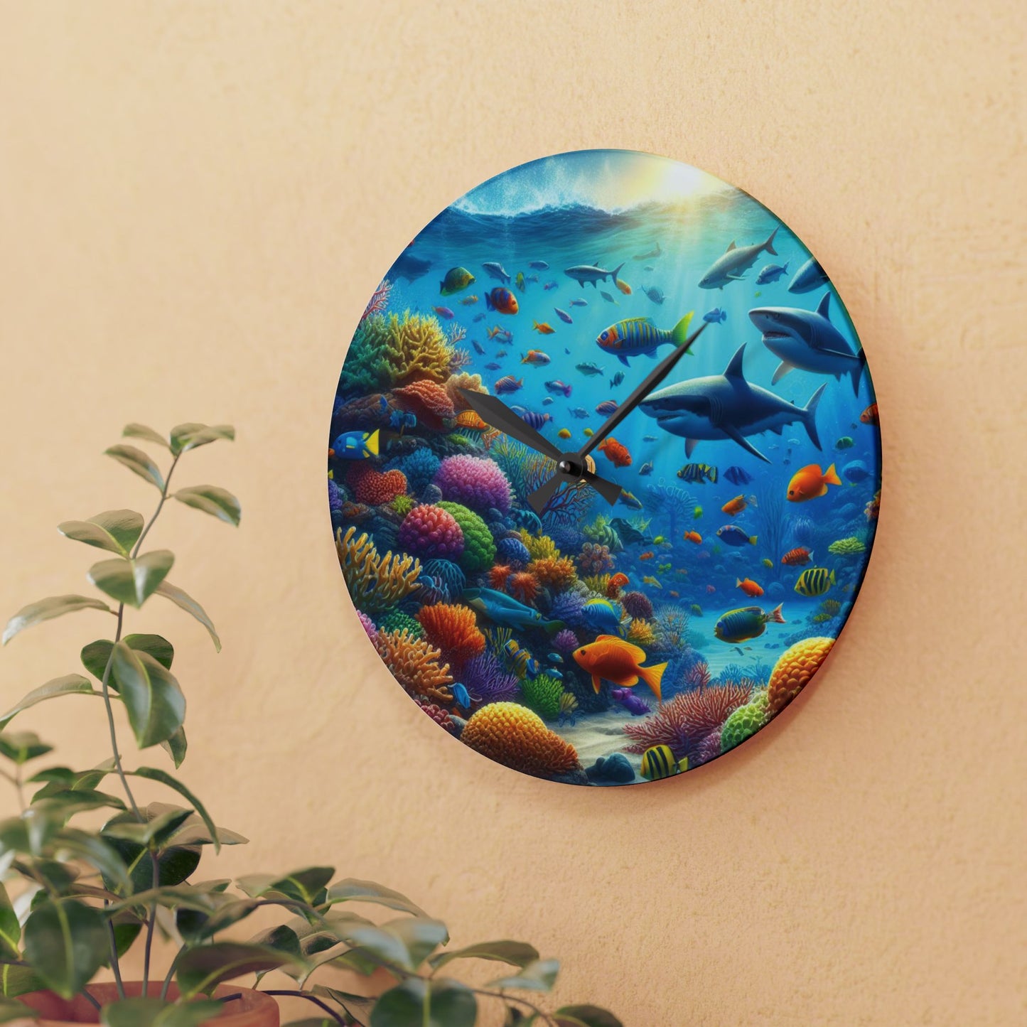 Ocean Acrylic Clock (9726630035775)