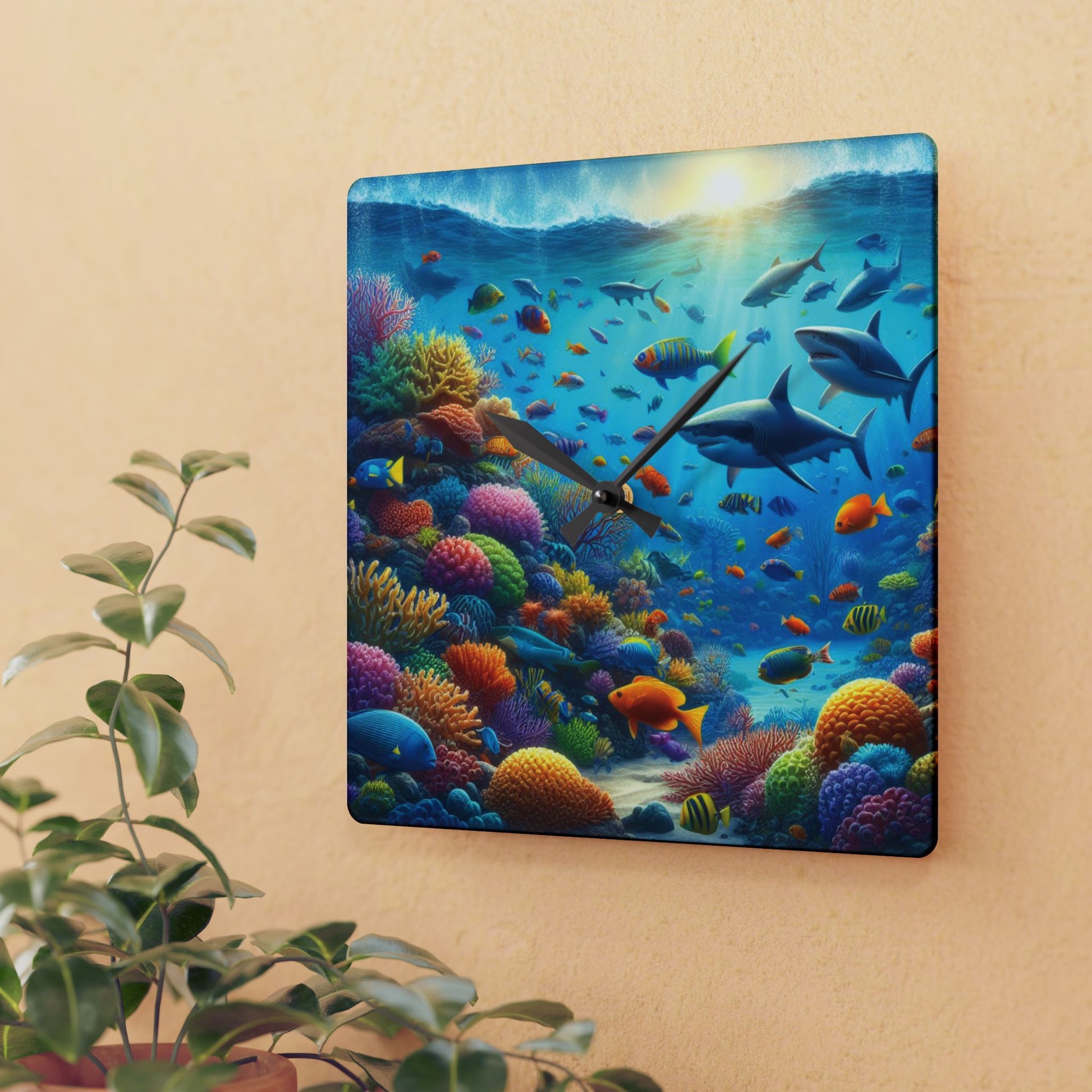 Ocean Acrylic Clock (9726630035775)