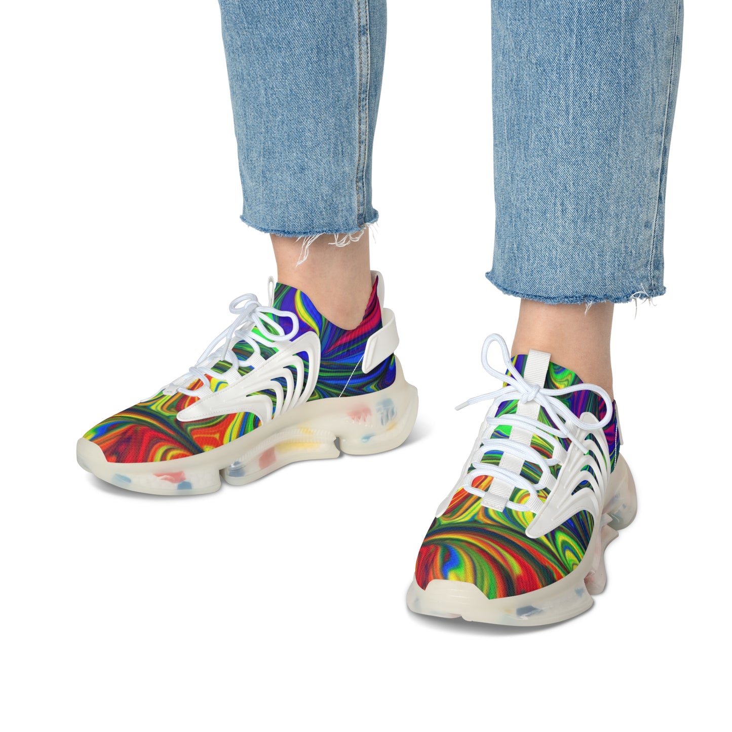 Color swirls    Women's Mesh Sneakers (8541957783871)