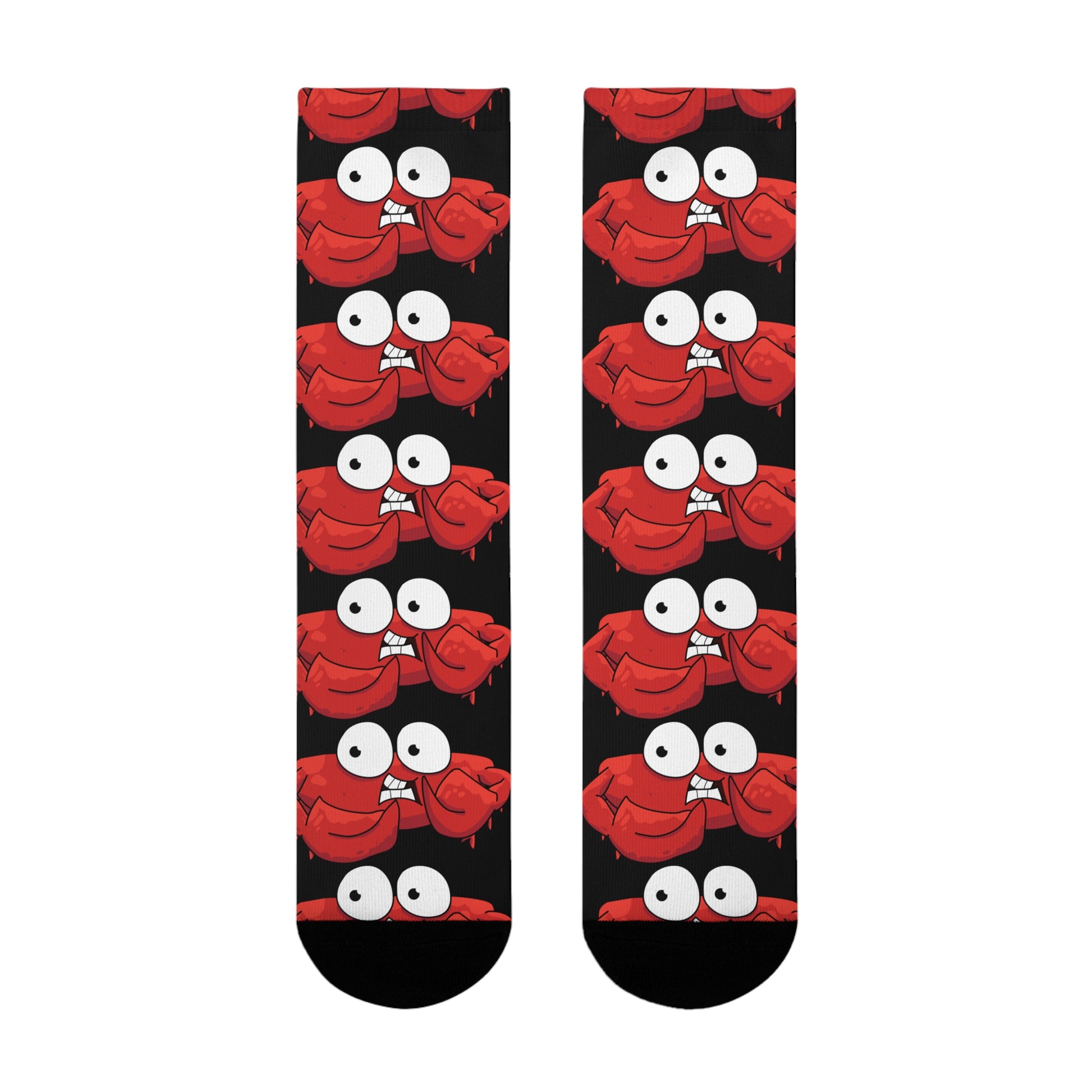 Red crab on black  crew sock   (EU) (8194511864127)