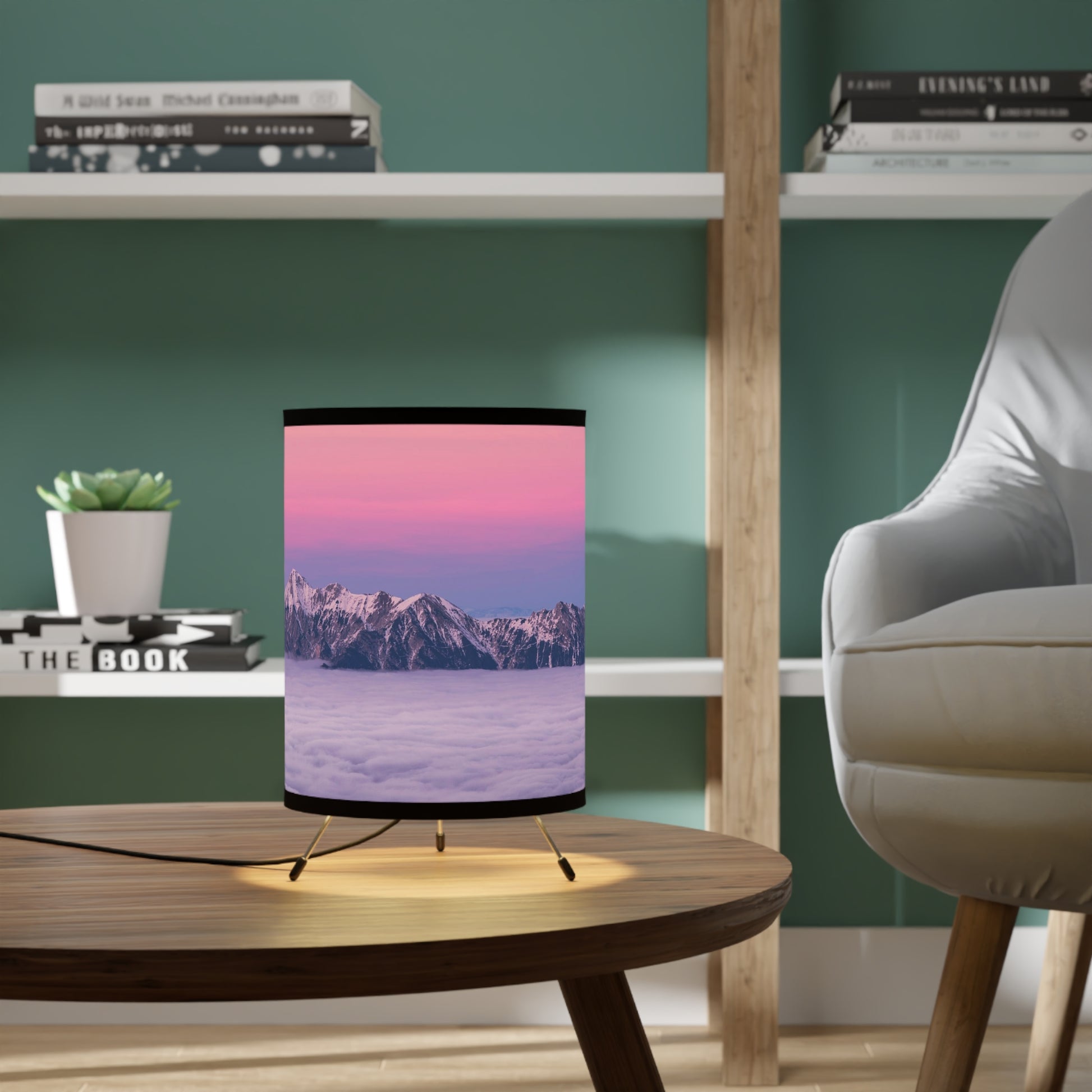 Color ice scape     Tripod Lamp with High-Res Printed Shade, US\CA plug (8543856263487)