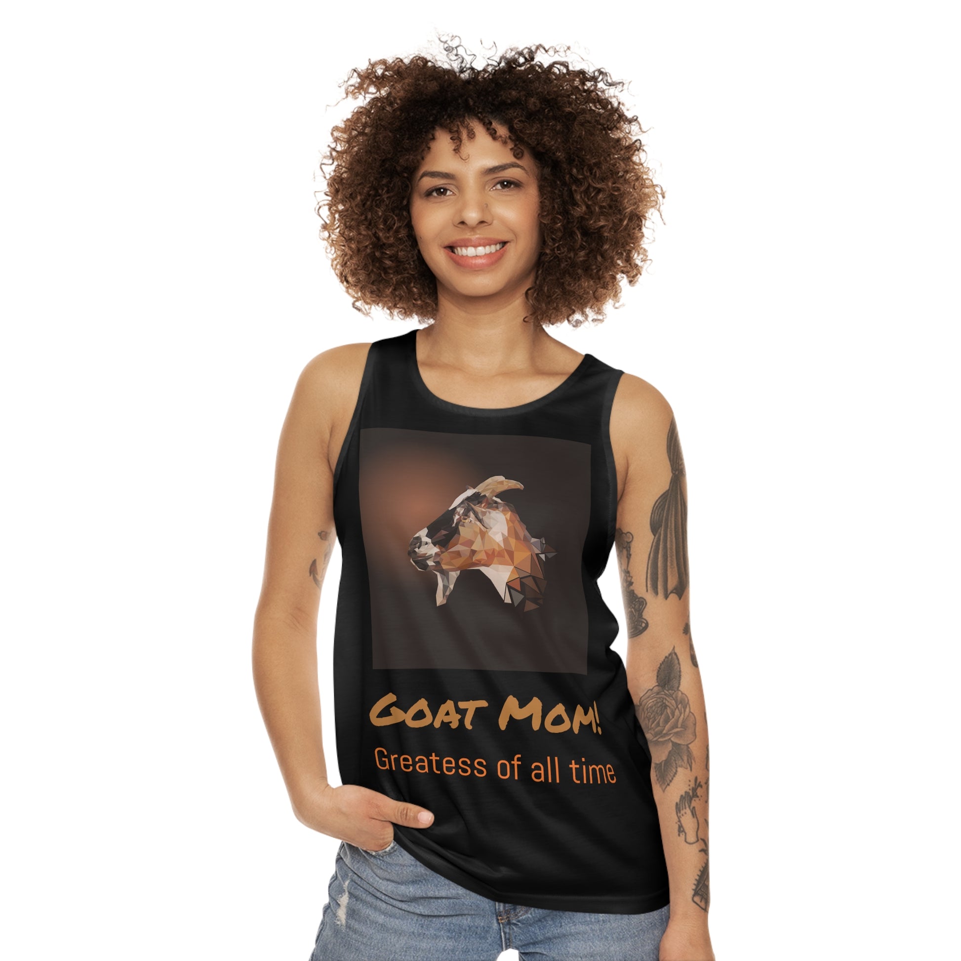 GOAT Mom ! -Unisex Tank Top (AOP) (8196381507903)