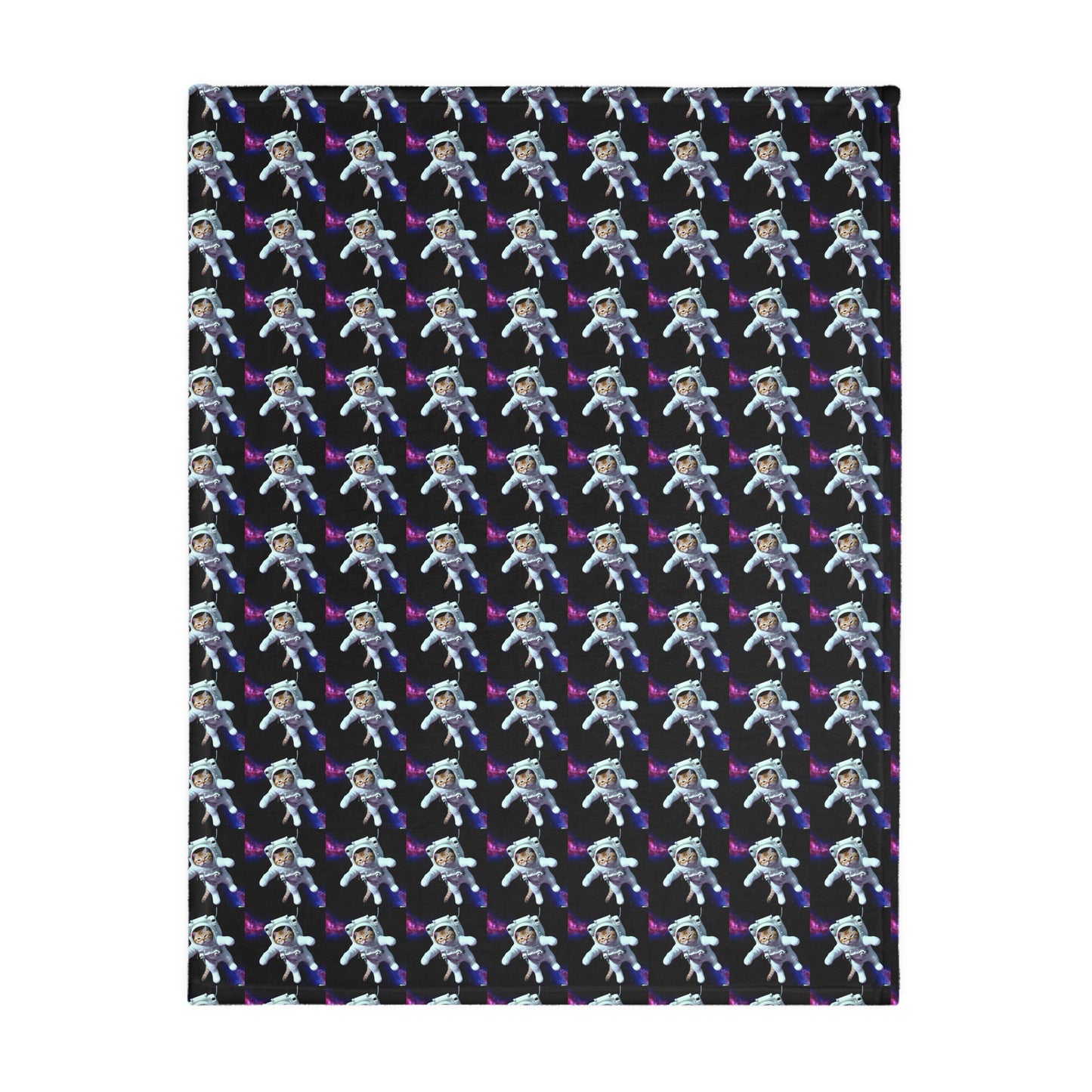 Space cat  Velveteen Minky Blanket (Two-sided print) (8542058086719)