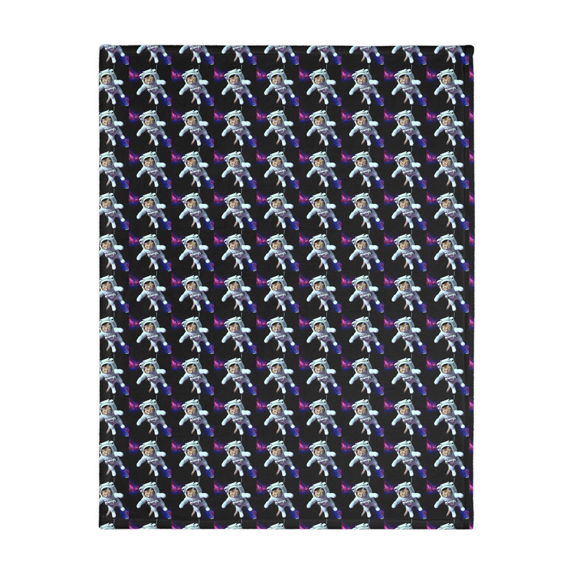 Space cat  Velveteen Minky Blanket (Two-sided print) (8542058086719)