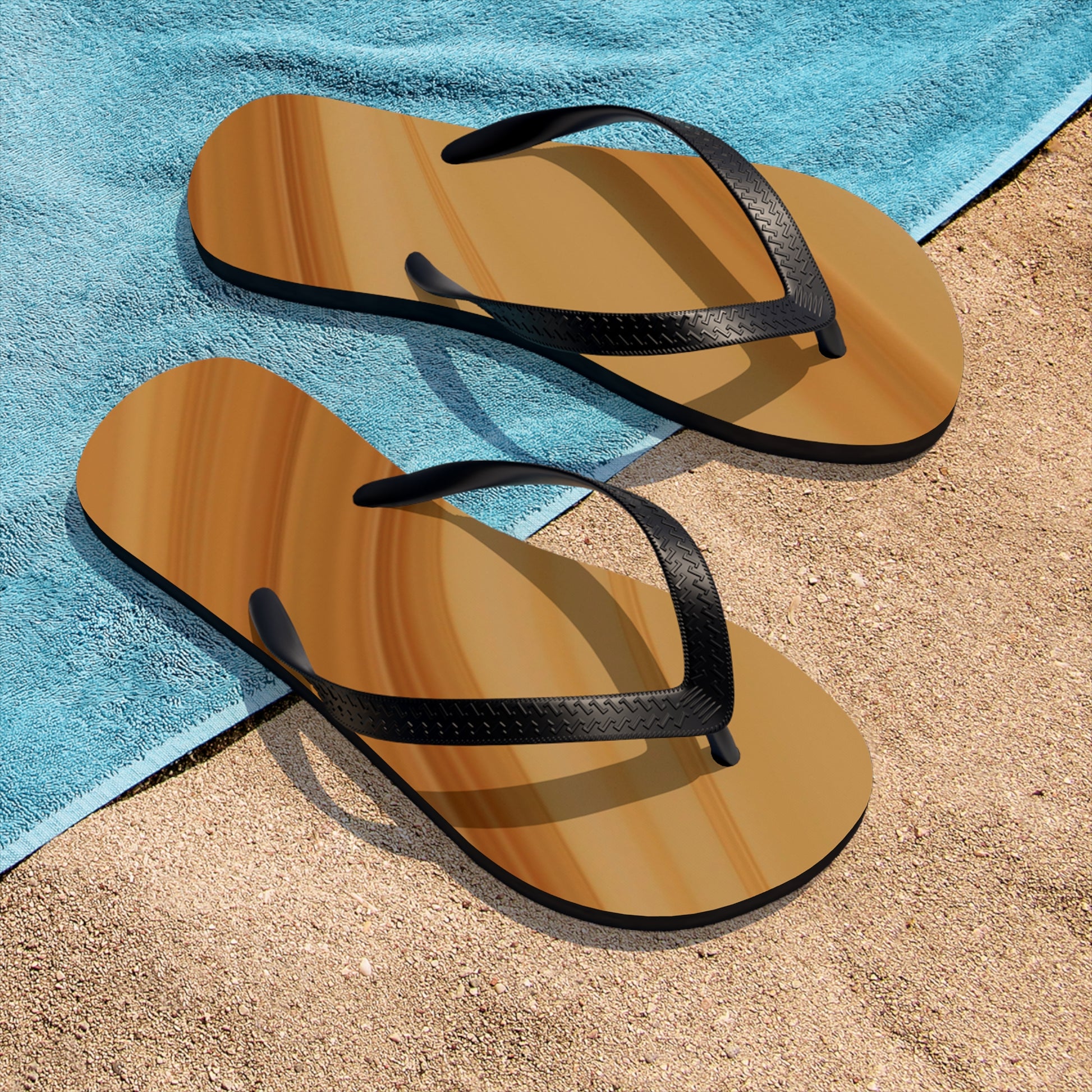 wood grain   Unisex Flip-Flops (8540460548415)