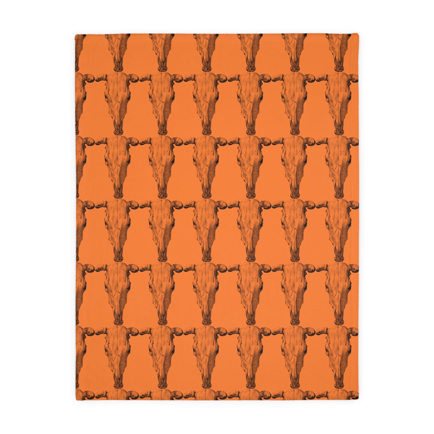 Cow Skull   Velveteen Minky Blanket (Two-sided print) (8543815172415)