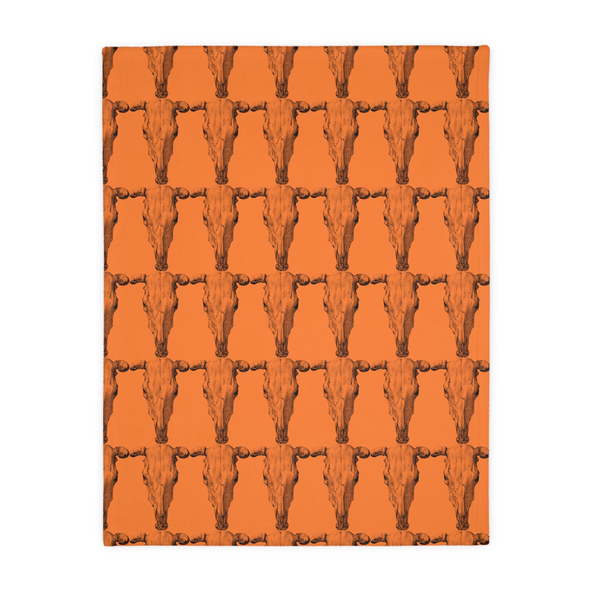 Cow Skull   Velveteen Minky Blanket (Two-sided print) (8543815172415)