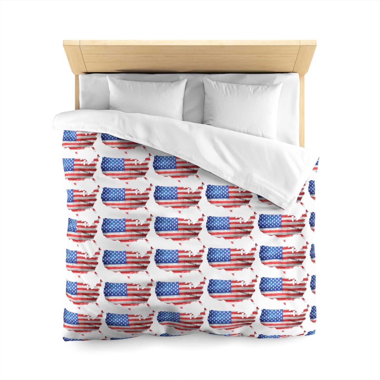 America in flag     Microfiber Duvet Cover (8542018994495)