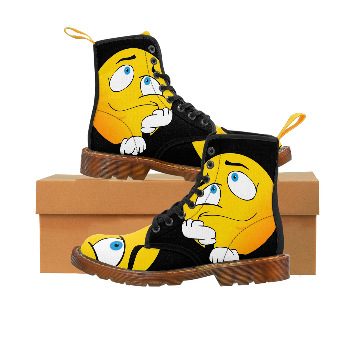 Yellow and confused     Women's Canvas Boots (8539939406143)