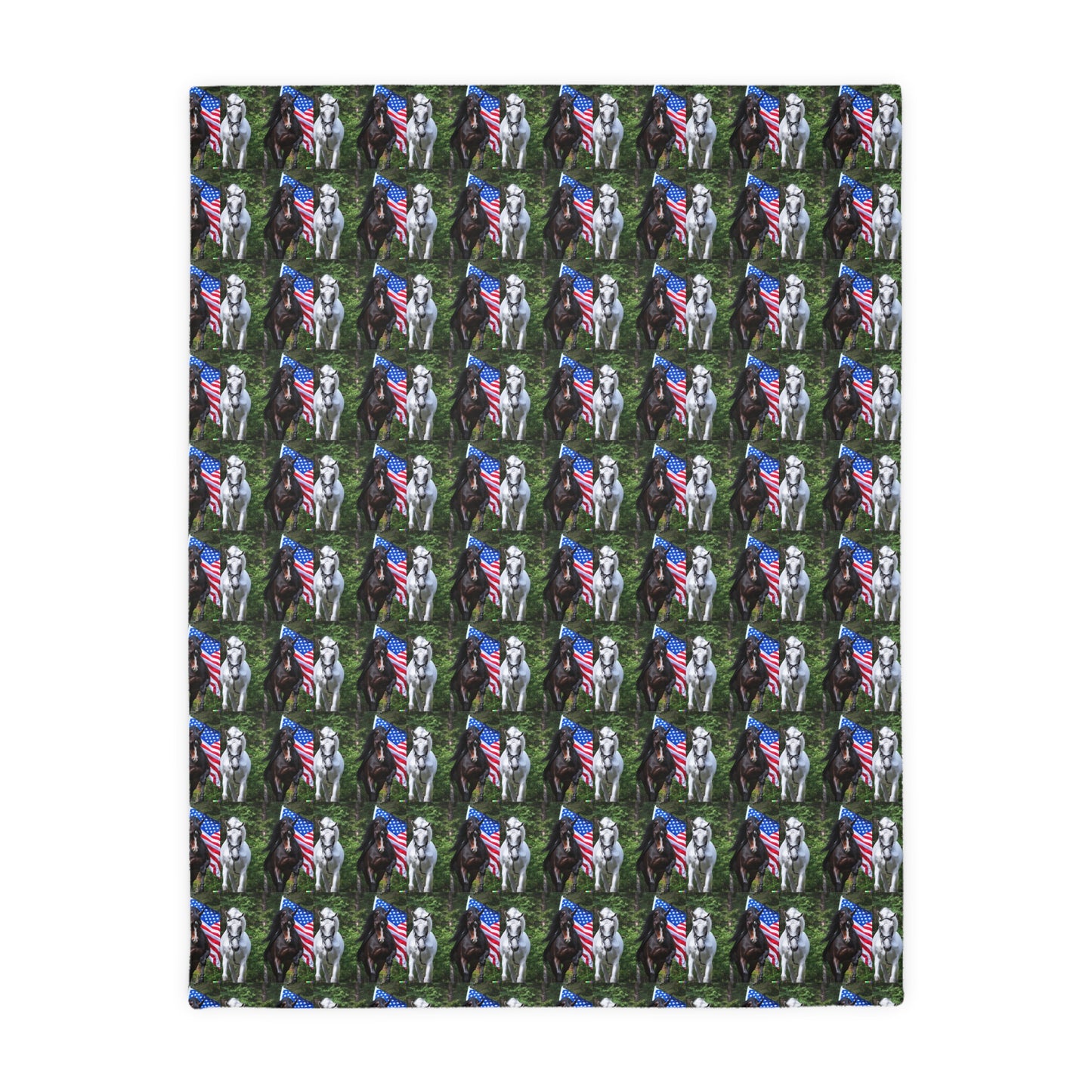 Houses and flag    Velveteen Minky Blanket (Two-sided print) (8542025777471)