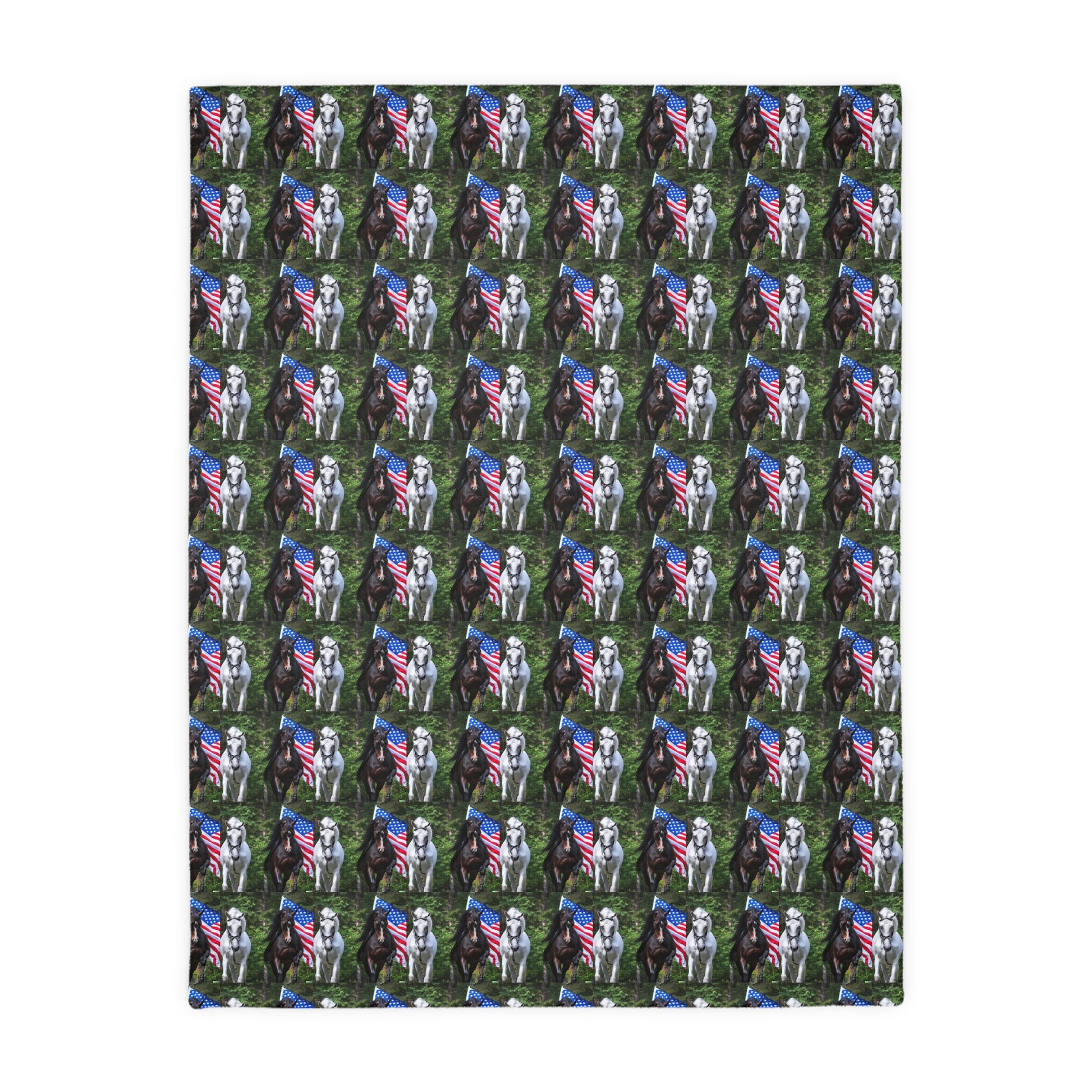 Houses and flag    Velveteen Minky Blanket (Two-sided print) (8542025777471)