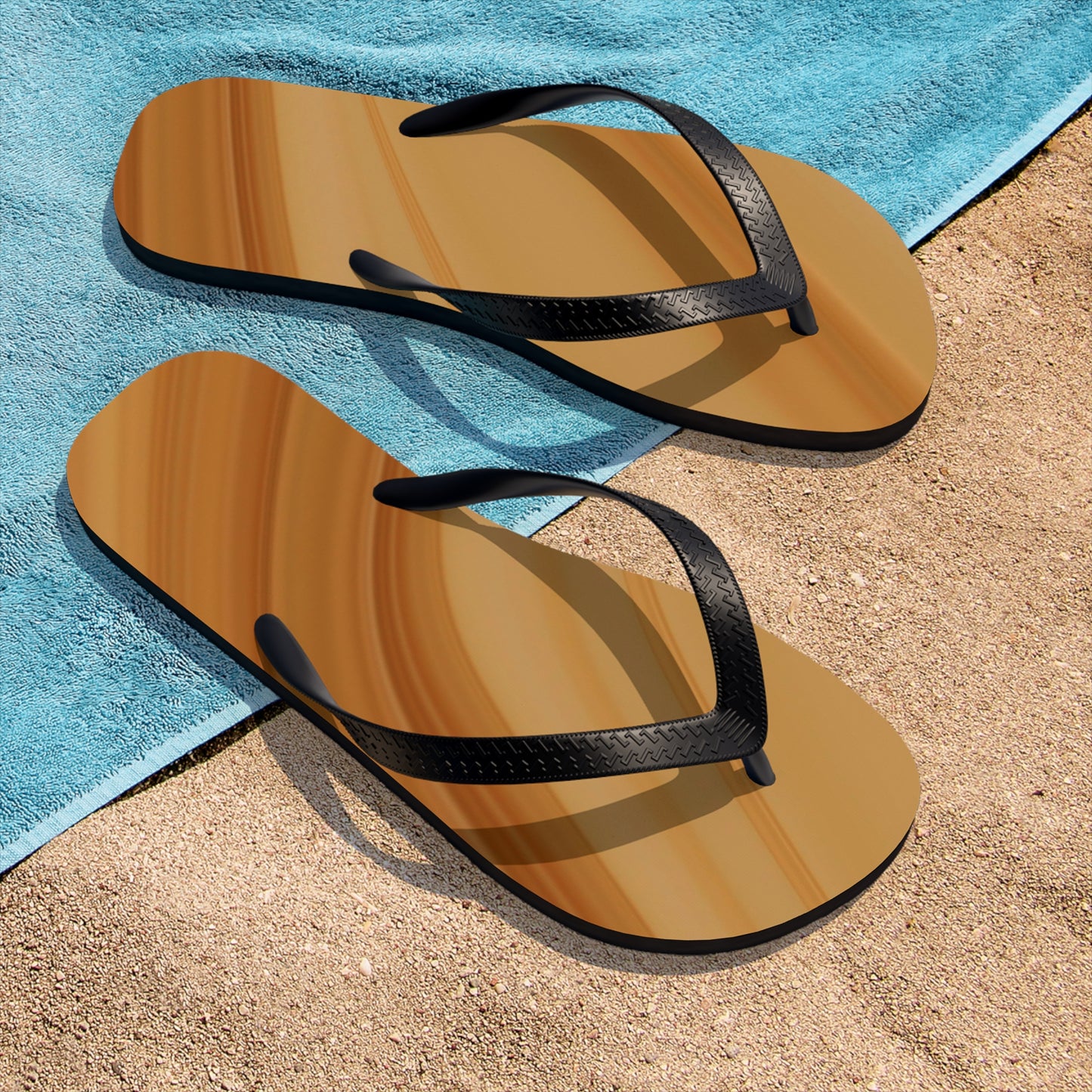 wood grain   Unisex Flip-Flops (8540460548415)