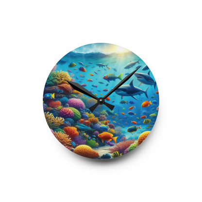 Ocean Acrylic Clock (9726630035775)