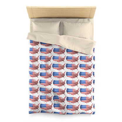 America in flag     Microfiber Duvet Cover (8542018994495)