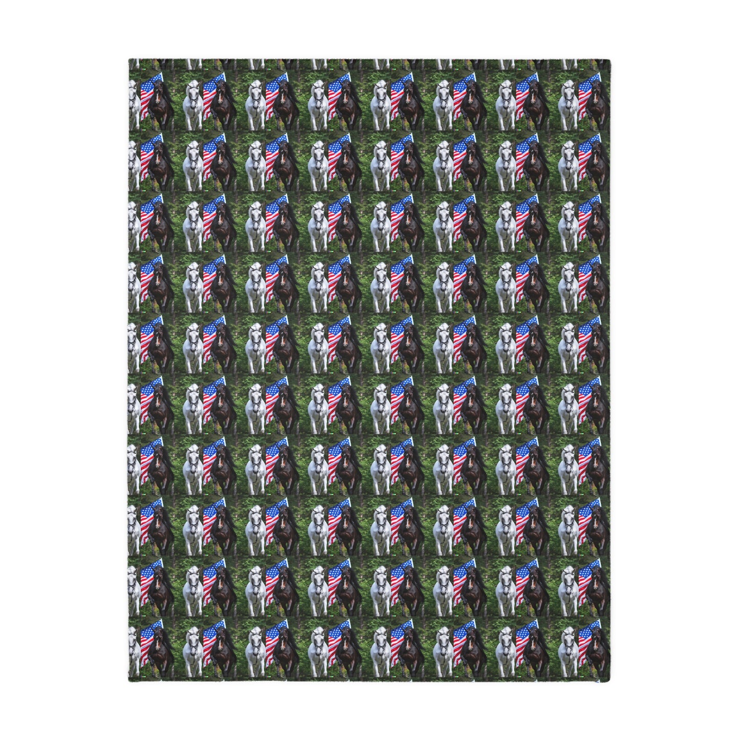 Houses and flag    Velveteen Minky Blanket (Two-sided print) (8542025777471)