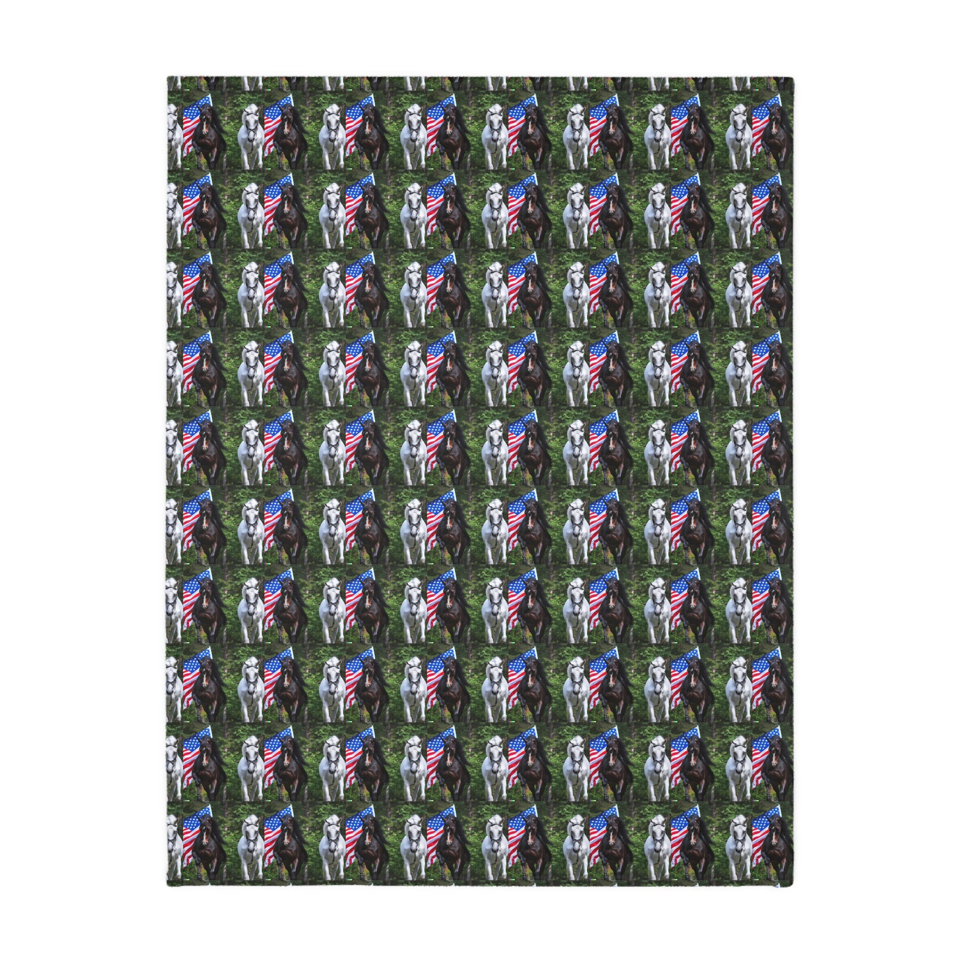 Houses and flag    Velveteen Minky Blanket (Two-sided print) (8542025777471)