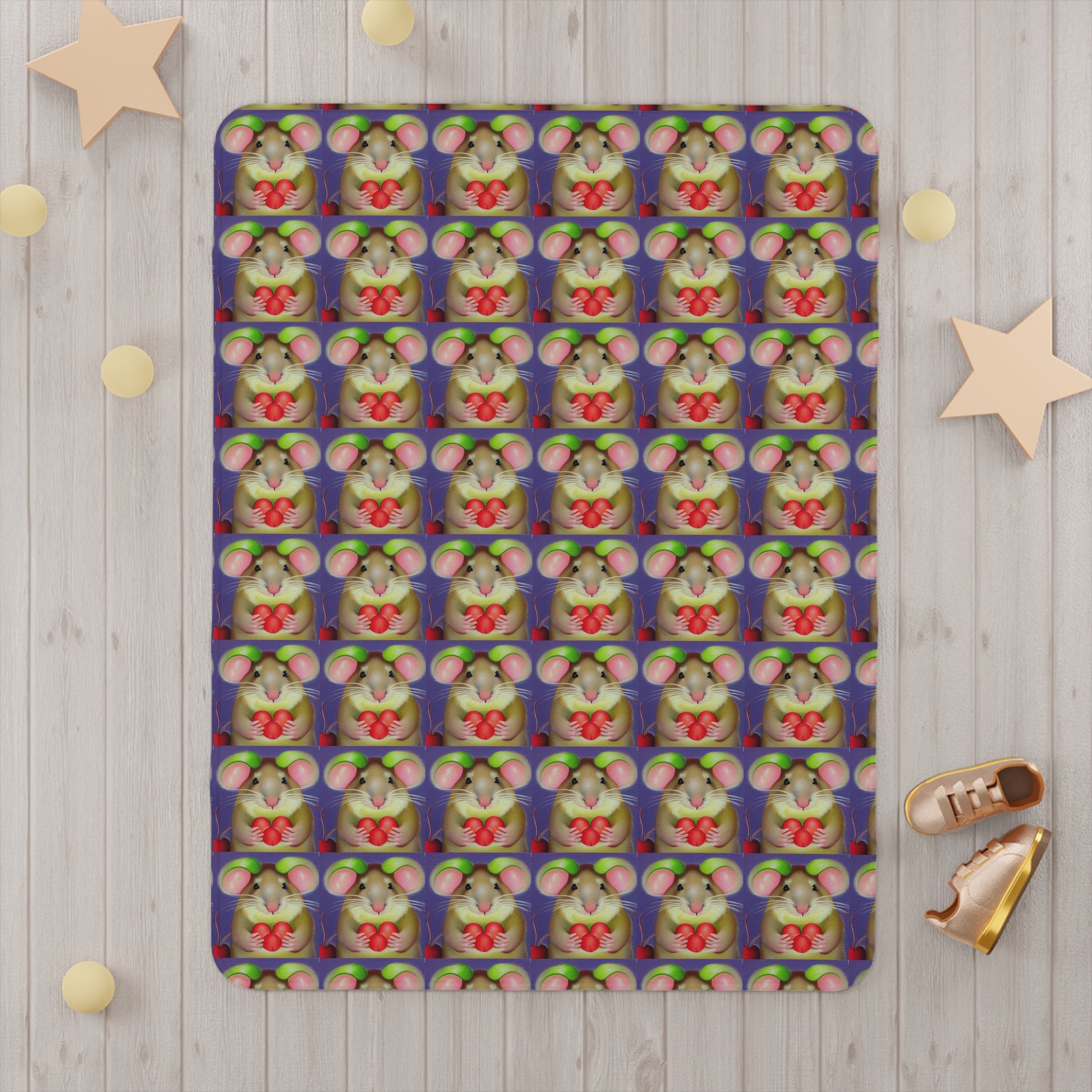 Mouse with fruit   Toddler Blanket (8543775555903)