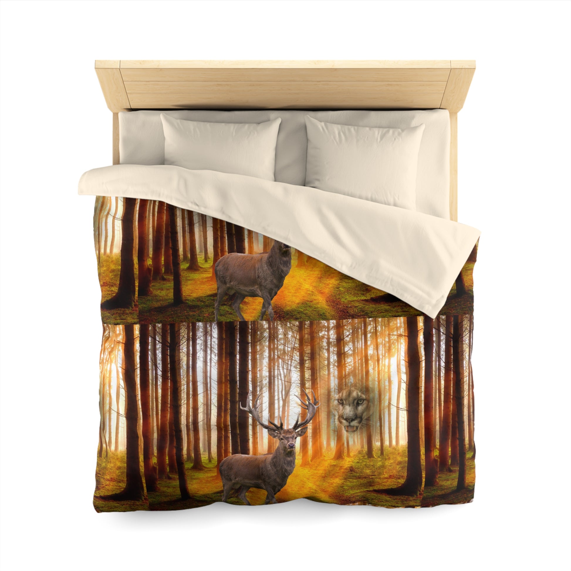 Elk and Couger     Microfiber Duvet Cover (8543726371135)