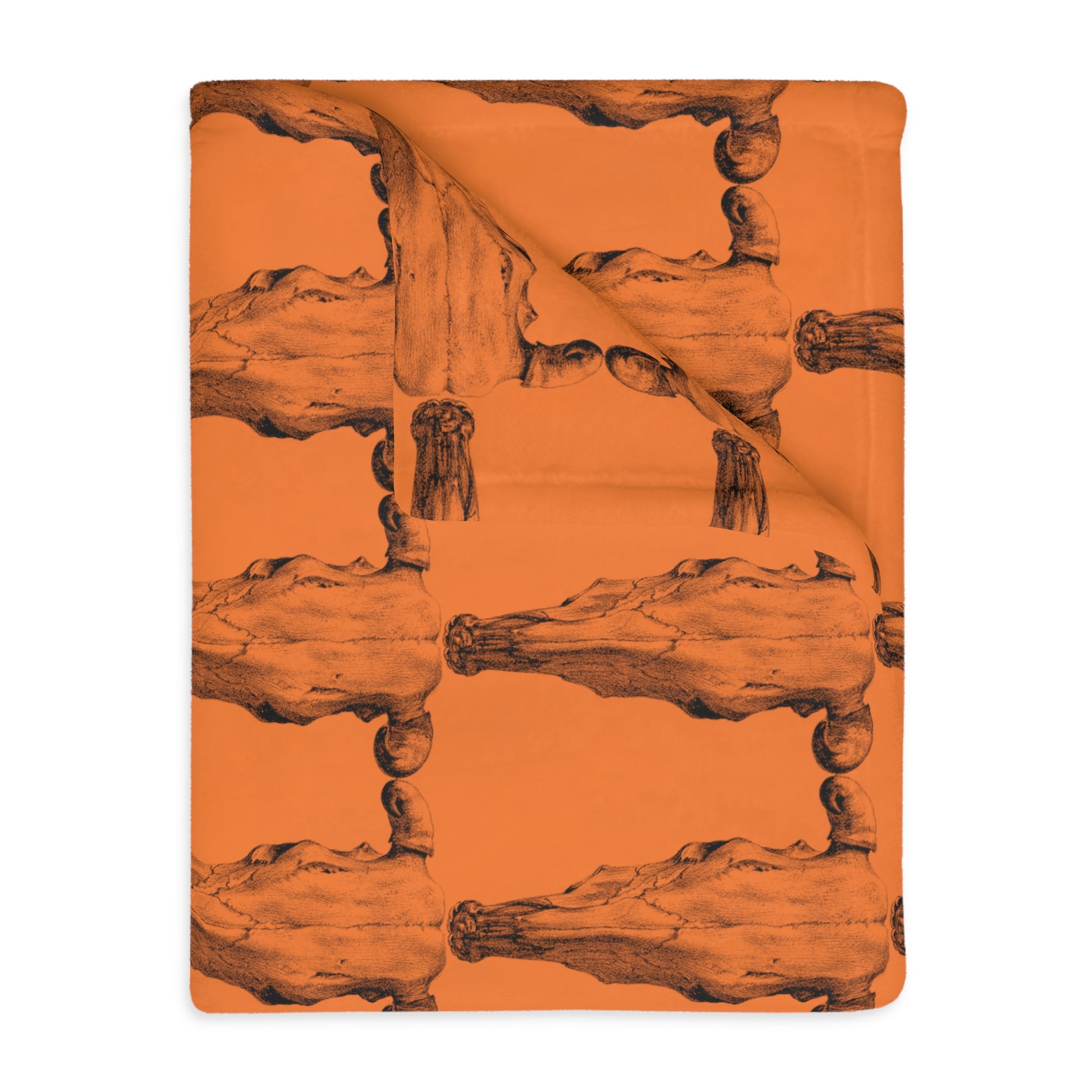 Cow Skull   Velveteen Minky Blanket (Two-sided print) (8543815172415)