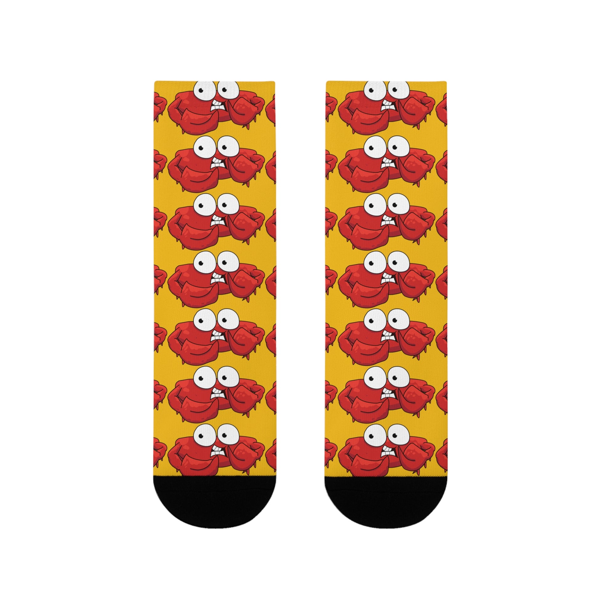 Red crab on yellow Crew Socks (EU) (8194512322879)