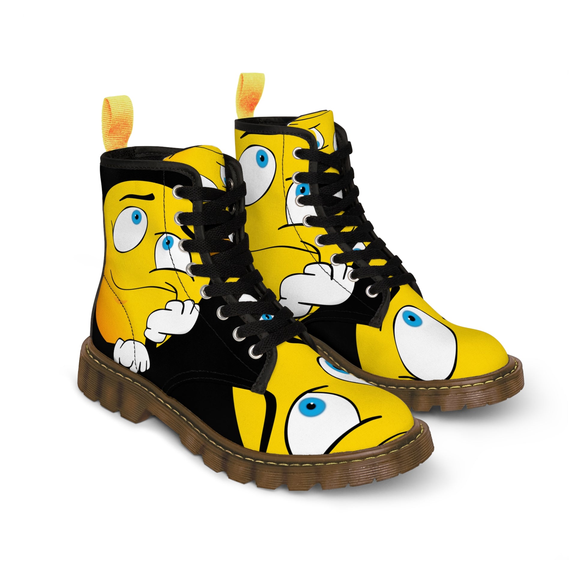 Yellow and confused     Women's Canvas Boots (8539939406143)