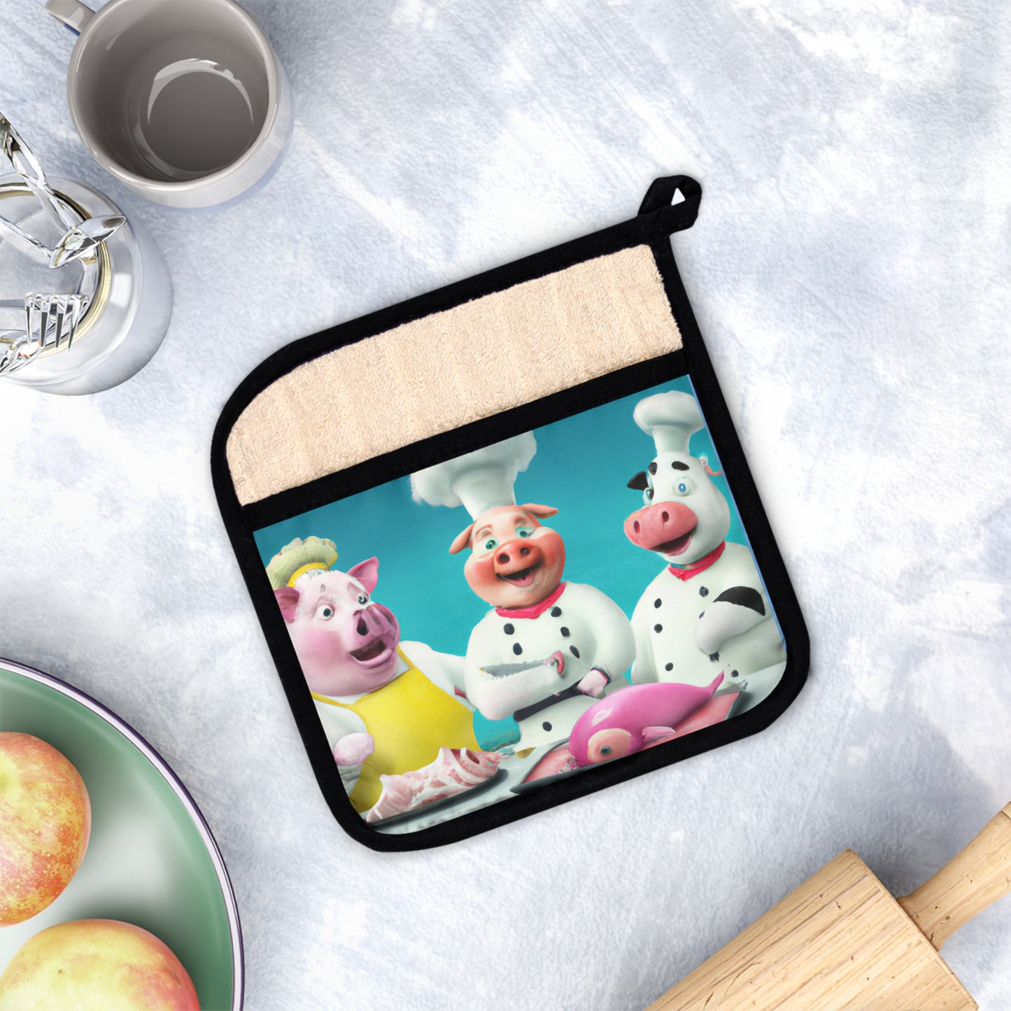 3 Chefs    Pot Holder with Pocket (8543796101439)