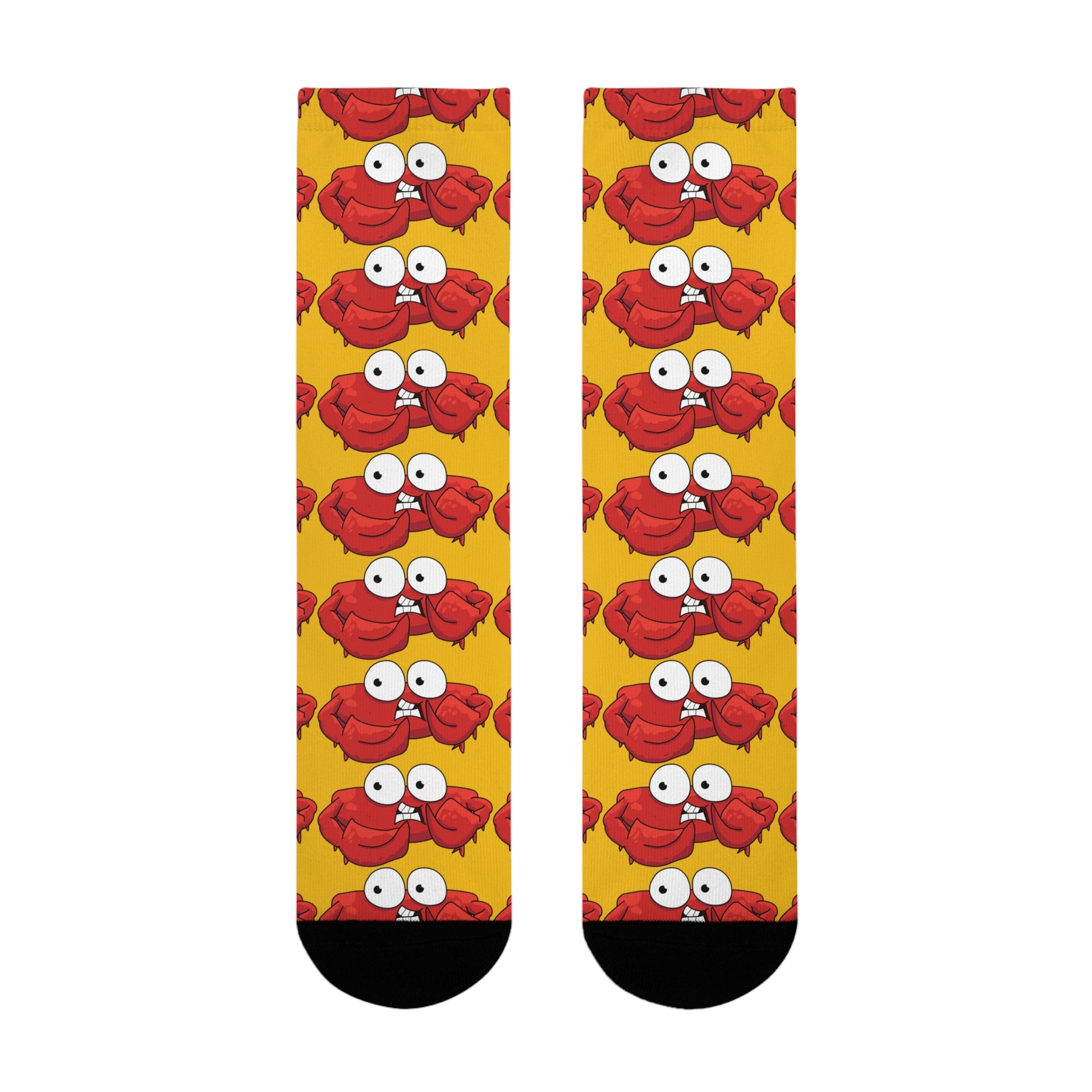 Red crab on yellow Crew Socks (EU) (8194512322879)