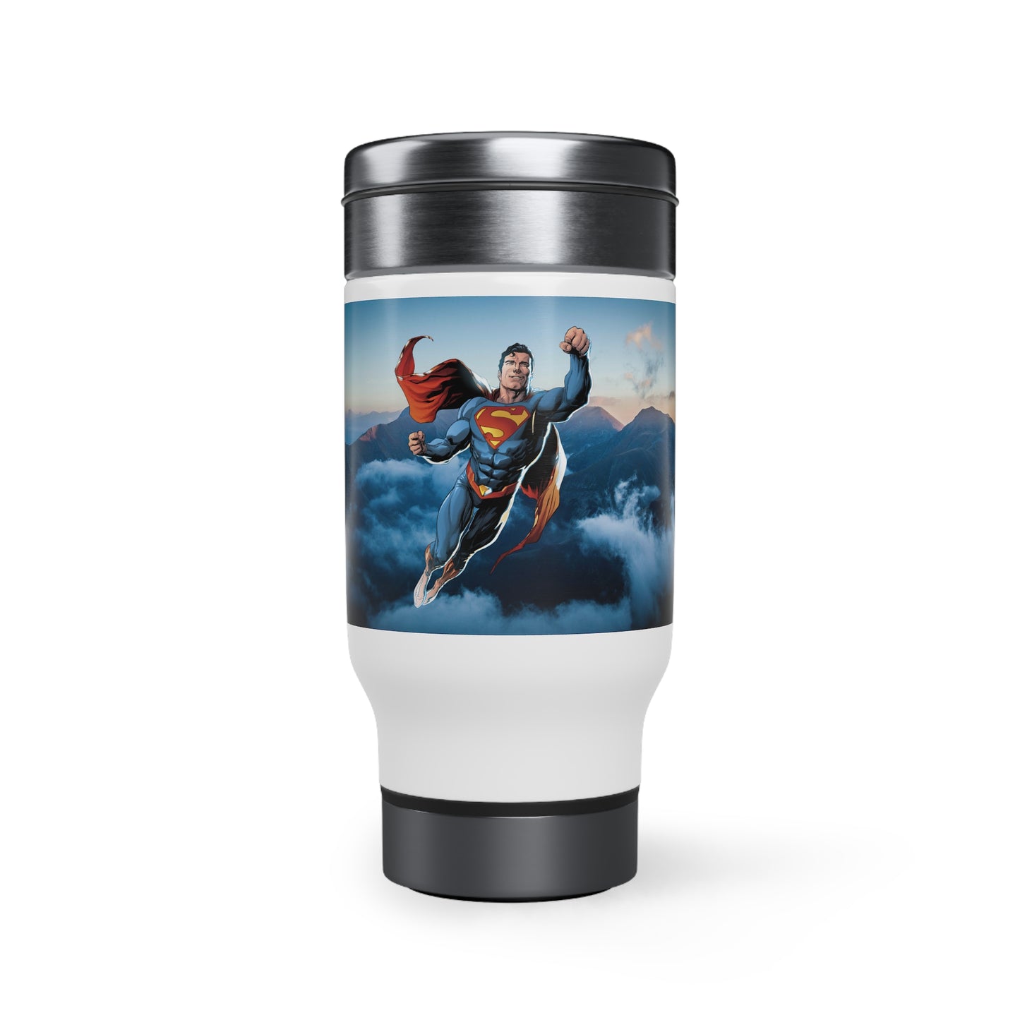 Stainless Steel Travel Mug with Handle, 14oz (8543778439487)