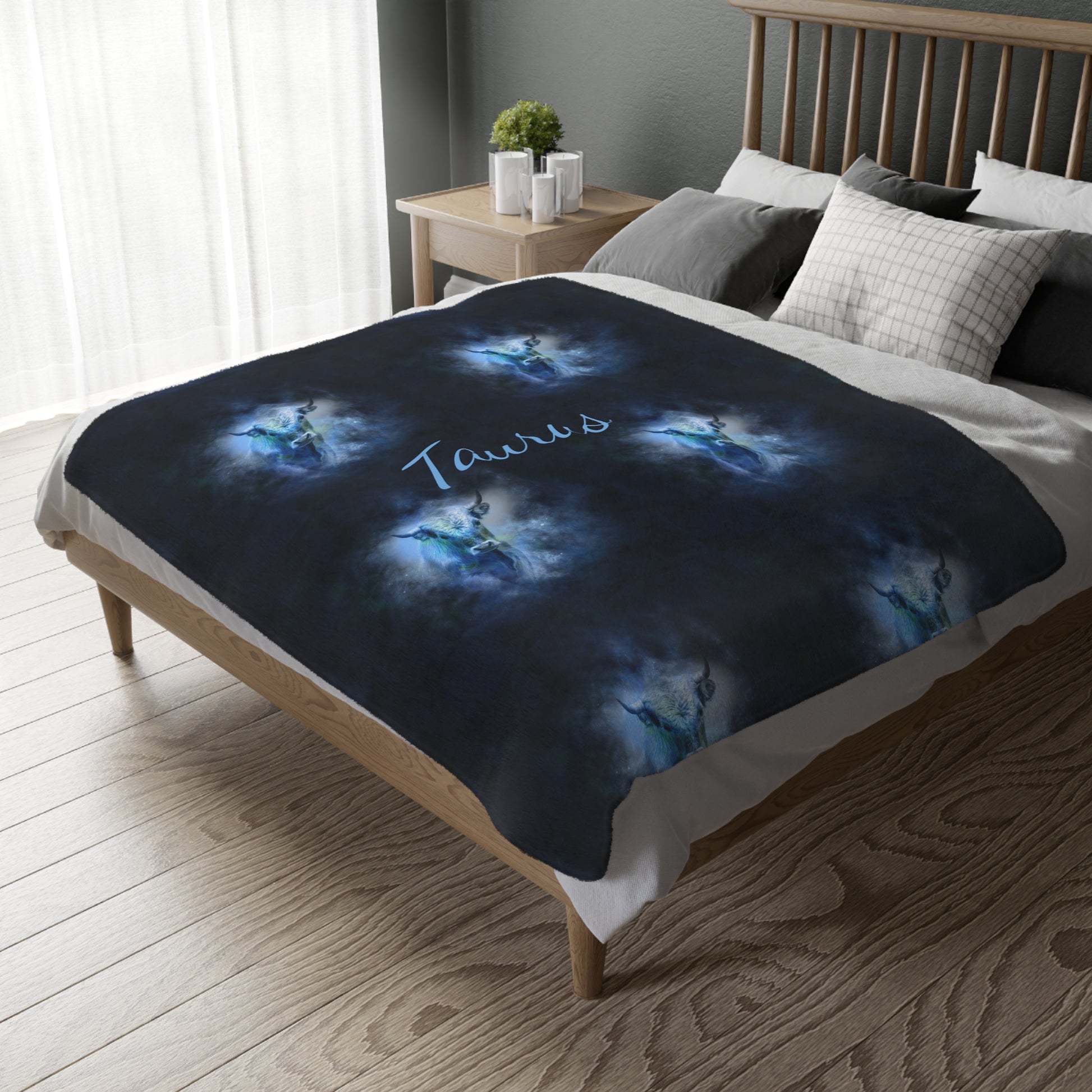 Taurus                 Velveteen Minky Blanket (Two-sided print) (8543813927231)