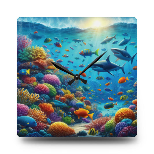 Ocean Acrylic Clock (9726630035775)