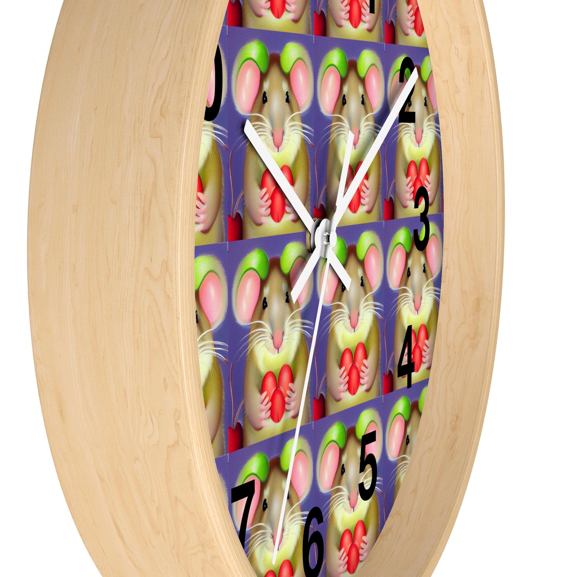 Mouse with fruit   Wall clock (8541955916095)