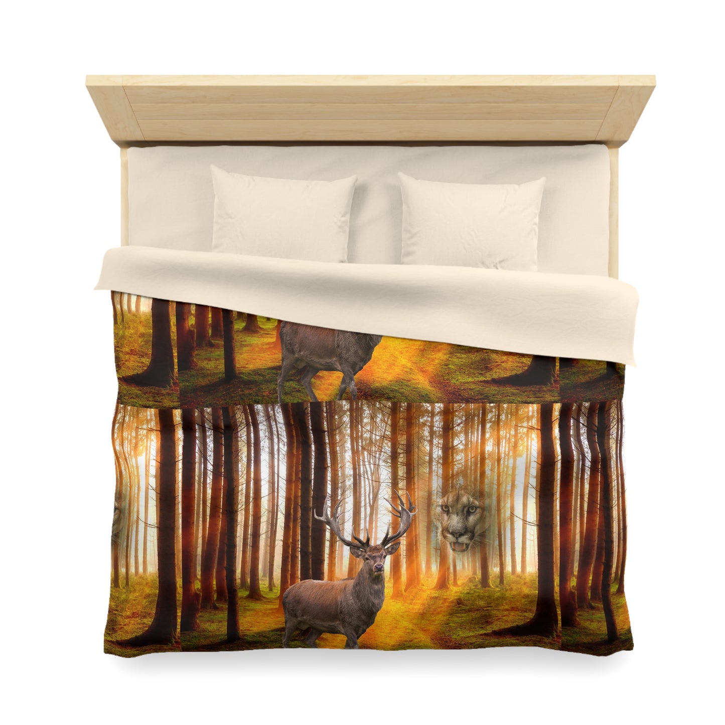 Elk and Couger     Microfiber Duvet Cover (8543726371135)