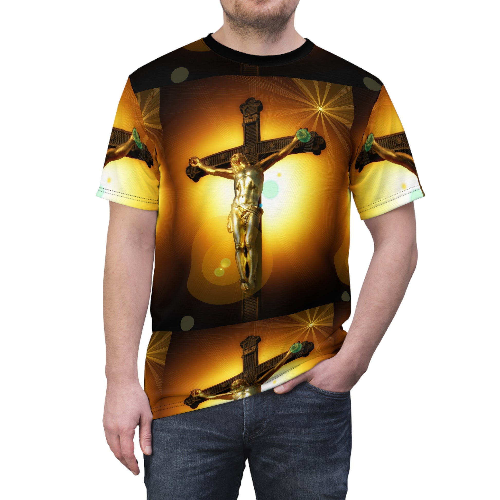 Gold Cross    Unisex AOP Cut & Sew Tee (8537717014847)