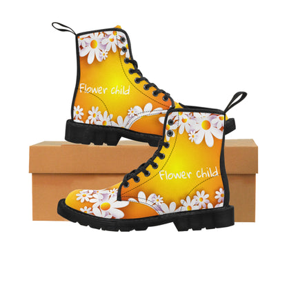Flower Child   Women's Canvas Boots (8539972927807)