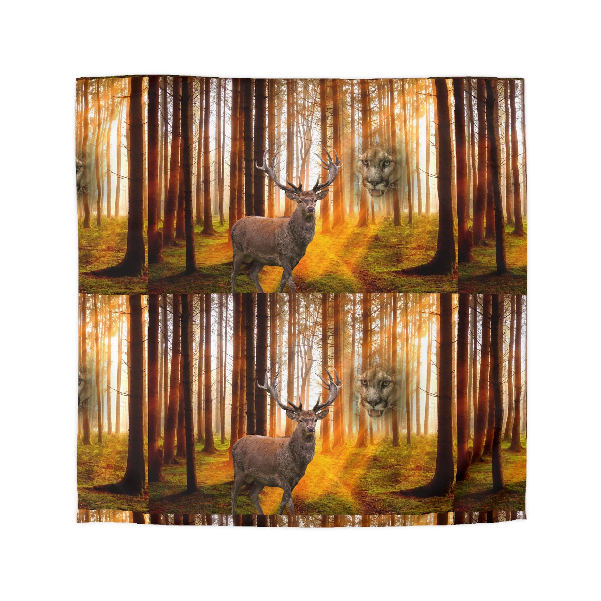 Elk and Couger     Microfiber Duvet Cover (8543726371135)