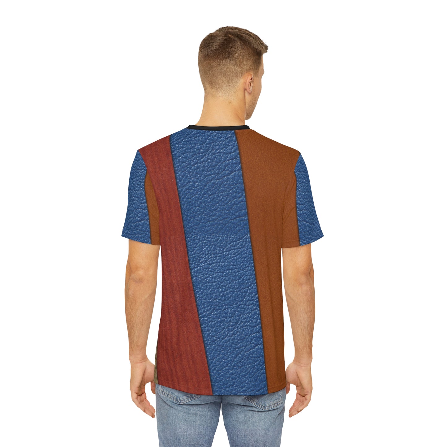 Leather look stripes   Men's Polyester Tee (AOP) (8562422055231)